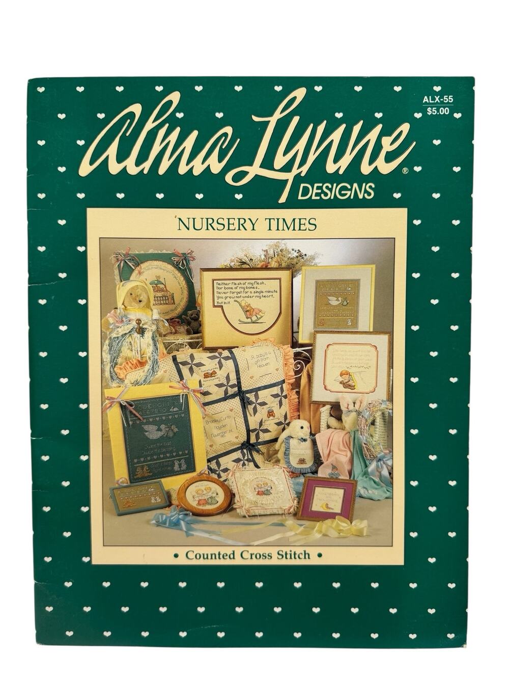 Vintage Nursery Time Cross Stitch Design Book Alma Lynne 1986 Baby Newborn